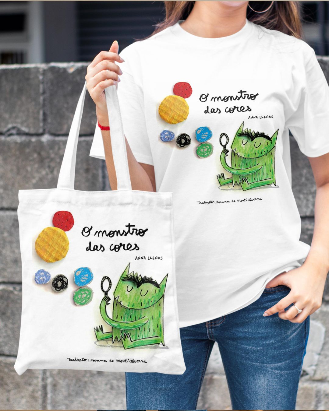 Kit Infantil Personalizado O Monstro das Cores – Avental + Camiseta + Sacola | Educativo e Criativo - Imagem 7